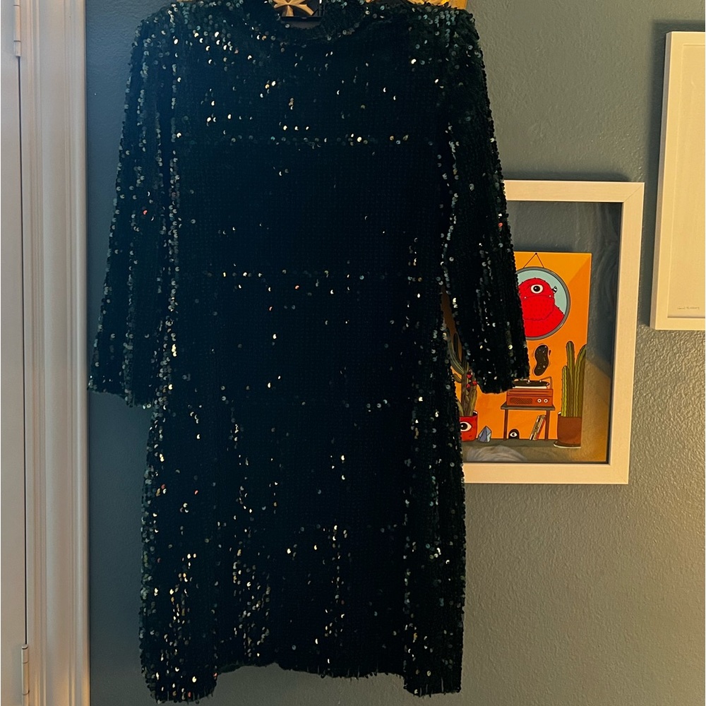 Donna Morgan Sequin open back Mini Dress - Picture 8 of 8